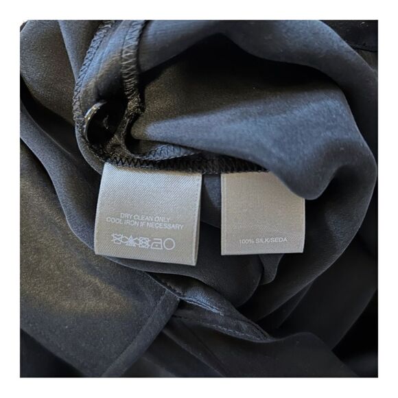 NEW Ellen Tracy Black Silk Jumpsuit Tie Waist Short Sleeve Wide Leg Womens 2 - Picture 7 of 7